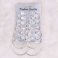 Shangjie OEM Multi-piece set of personalized exaggerated hoop earrings alloy oversized hoop earrings